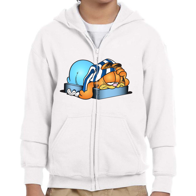 Garfiel Sleep Youth Zipper Hoodie by Santika | Artistshot