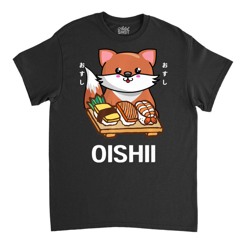 Cute Kawaii Fox Eats Sushi Japanese Food Lover Otaku Classic T-shirt by thanhtran | Artistshot