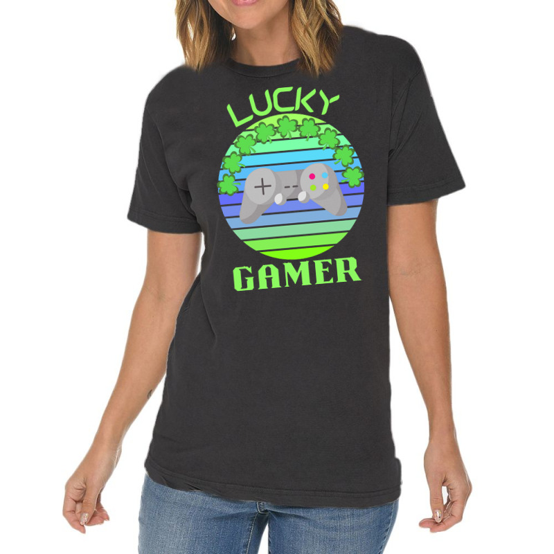 One Lucky Gamer T  Shirtone Lucky Gamer T  Shirt (9) Vintage T-shirt | Artistshot