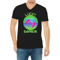 One Lucky Gamer T  Shirtone Lucky Gamer T  Shirt V-neck Tee | Artistshot