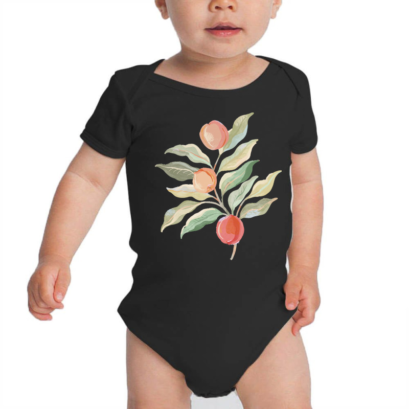 Peach T  Shirt Painterly Peaches T  Shirt Baby Bodysuit by heidenreichalene942 | Artistshot