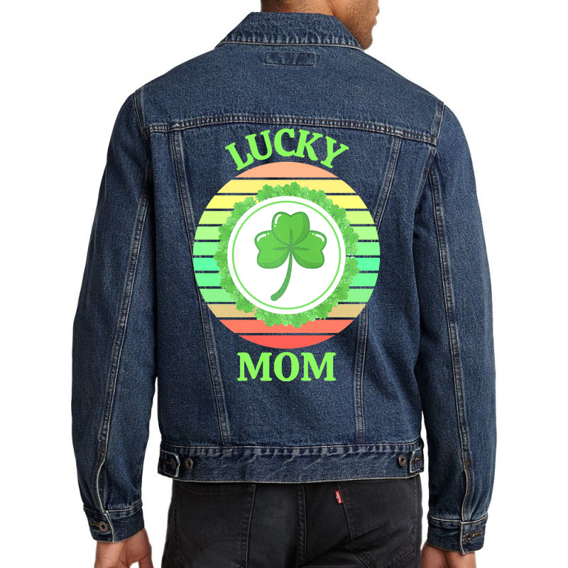 One Lucky Mom T  Shirtone Lucky Mom T  Shirt Men Denim Jacket | Artistshot