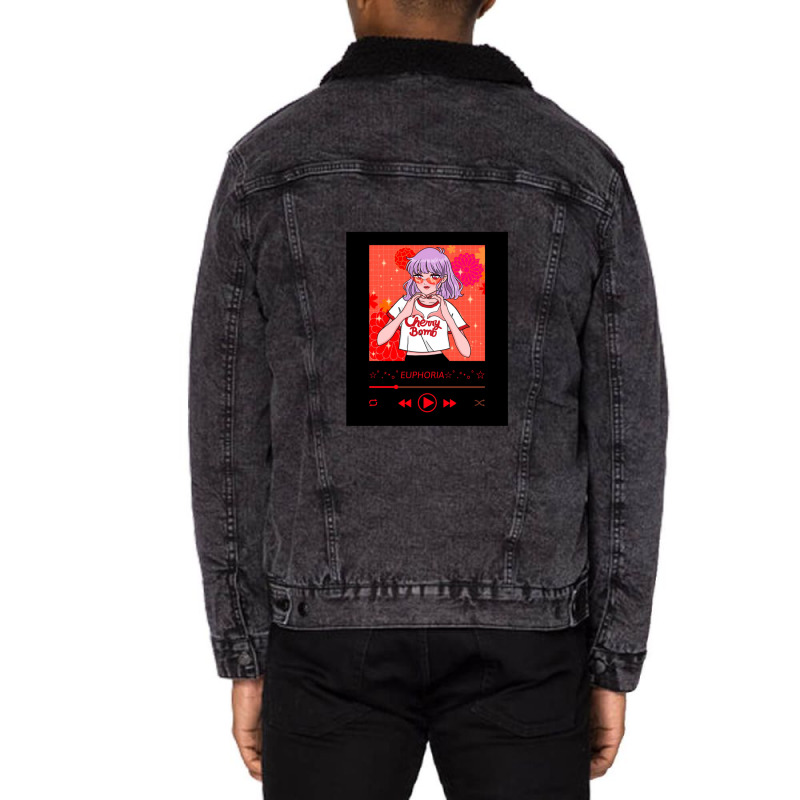 Aesthetic Anime Music 1 Unisex Sherpa-lined Denim Jacket | Artistshot