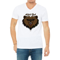 Artist Shot Bear V-neck Tee | Artistshot