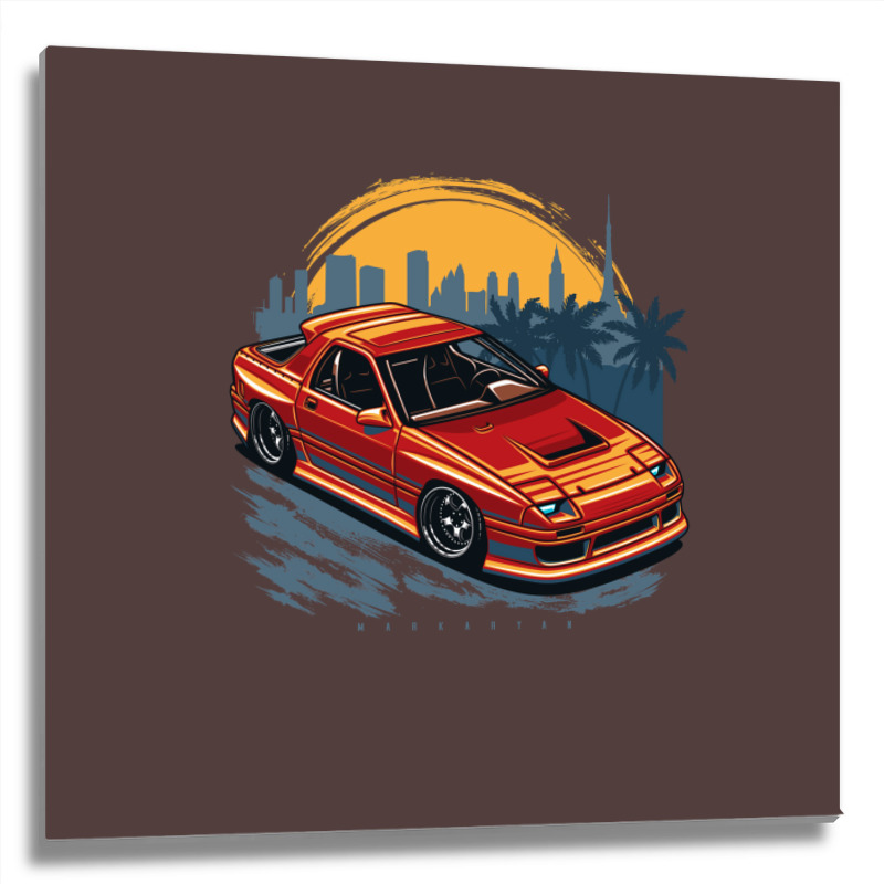 Widebody Rx7 Fc Metal Print Square | Artistshot