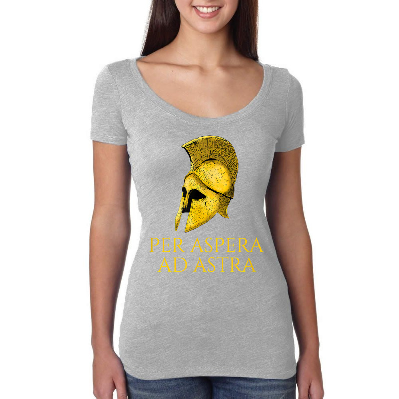 Per Aspera Ad Astra   Motivational Classical Latin Quote T Shirt Women's Triblend Scoop T-shirt by thunmzien | Artistshot