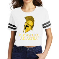 Per Aspera Ad Astra   Motivational Classical Latin Quote T Shirt Scorecard Crop Tee | Artistshot