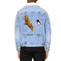 Fruitbatman And Robin   Raising Funds For Bat Conservation And Rescue Unisex Sherpa-lined Denim Jacket | Artistshot