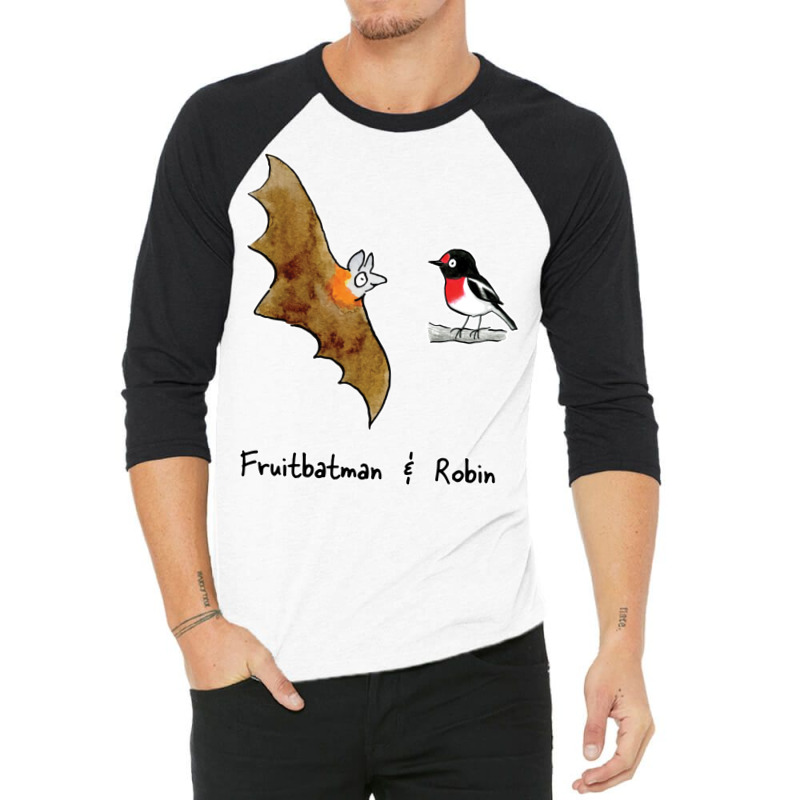 Fruitbatman And Robin   Raising Funds For Bat Conservation And Rescue 3/4 Sleeve Shirt | Artistshot