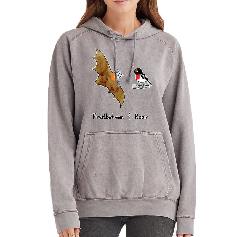 Fruitbatman And Robin   Raising Funds For Bat Conservation And Rescue Vintage Hoodie | Artistshot