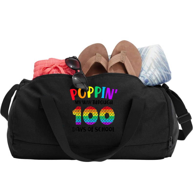 Poppin My Way Through 100 Days Of School Kids 100th Day Pop T Shirt Duffel Bag | Artistshot