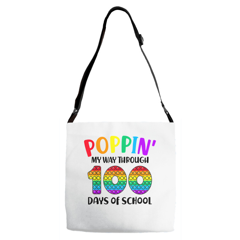 Poppin My Way Through 100 Days Of School Kids 100th Day Pop T Shirt Adjustable Strap Totes | Artistshot