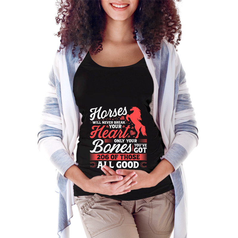 Horses Will Never Break Your Heart Maternity Scoop Neck T-shirt by AURRADILLARD | Artistshot