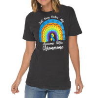 Rainbow Down Syndrome Funny For Kid T  Shirt Just Busy Rockin' My Awes Vintage T-shirt | Artistshot