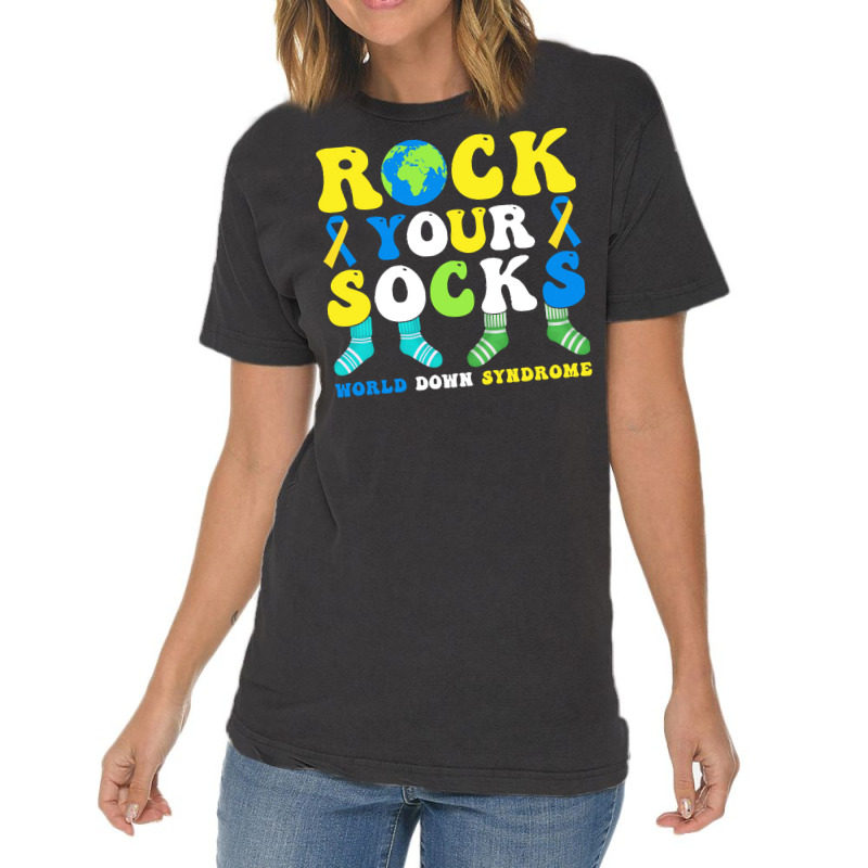 Rock Your Socks World Down Syndrome Day T  Shirt Rock Your Socks World Vintage T-shirt | Artistshot