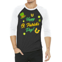 Saint Patricks Day T  Shirt Cute Leprechaun Shamrock Lucky Charm Happy 3/4 Sleeve Shirt | Artistshot