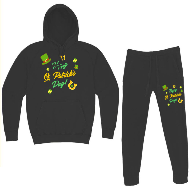 Saint Patricks Day T  Shirt Cute Leprechaun Shamrock Lucky Charm Happy Hoodie & Jogger Set | Artistshot