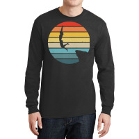 Scuba Diving T  Shirt Cliff Diving Silhouette On A Distressed Retro Su Long Sleeve Shirts | Artistshot