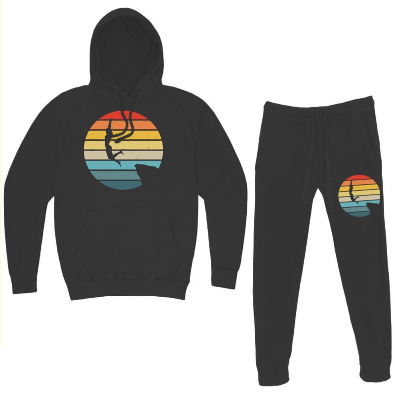 Scuba Diving T  Shirt Cliff Diving Silhouette On A Distressed Retro Su Hoodie & Jogger Set | Artistshot