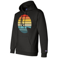 Scuba Diving T  Shirt Cliff Diving Silhouette On A Distressed Retro Su Champion Hoodie | Artistshot