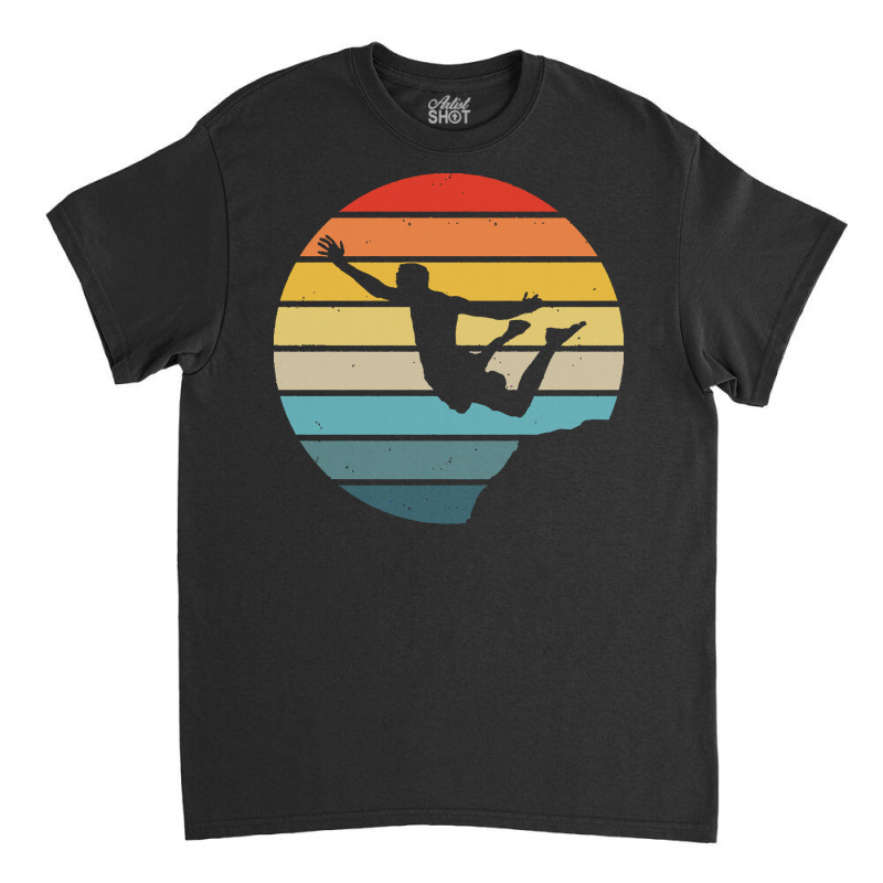 Scuba Diving T  Shirt Cliff Diving Silhouette On A Distressed Retro Su Classic T-shirt | Artistshot