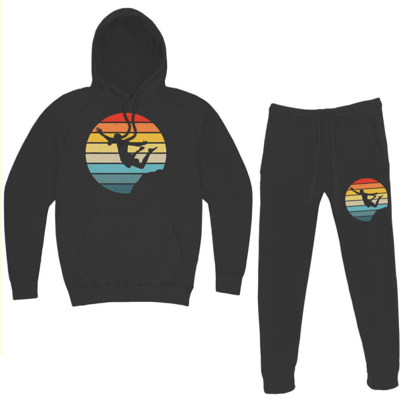 Scuba Diving T  Shirt Cliff Diving Silhouette On A Distressed Retro Su Hoodie & Jogger Set | Artistshot