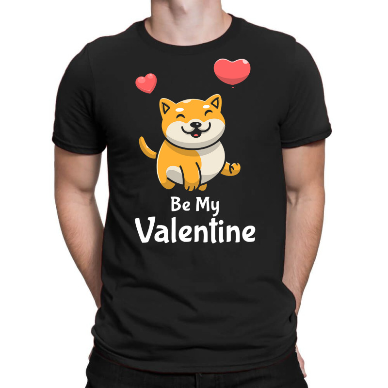 Shiba Inu Lovers T  Shirt Cute Shiba Inu Dog With Red Heart Be My Vale T-shirt | Artistshot