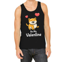 Shiba Inu Lovers T  Shirt Cute Shiba Inu Dog With Red Heart Be My Vale Tank Top | Artistshot