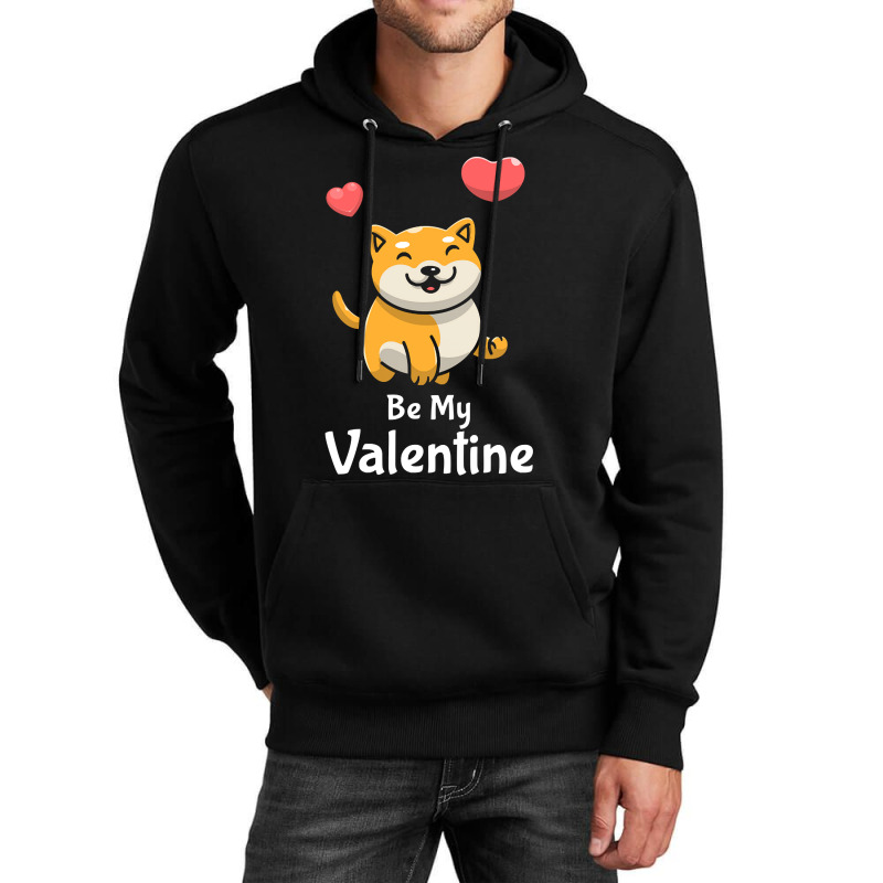 Shiba Inu Lovers T  Shirt Cute Shiba Inu Dog With Red Heart Be My Vale Unisex Hoodie | Artistshot