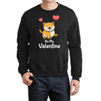 Shiba Inu Lovers T  Shirt Cute Shiba Inu Dog With Red Heart Be My Vale Crewneck Sweatshirt | Artistshot