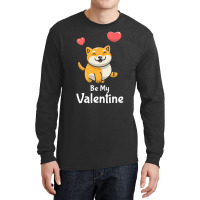 Shiba Inu Lovers T  Shirt Cute Shiba Inu Dog With Red Heart Be My Vale Long Sleeve Shirts | Artistshot