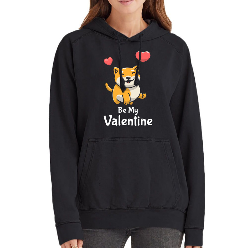 Shiba Inu Lovers T  Shirt Cute Shiba Inu Dog With Red Heart Be My Vale Vintage Hoodie | Artistshot