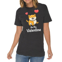 Shiba Inu Lovers T  Shirt Cute Shiba Inu Dog With Red Heart Be My Vale Vintage T-shirt | Artistshot