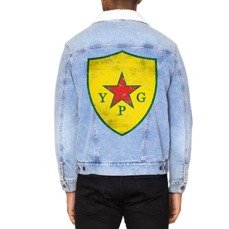 Ypg People's Protection Units Distressed Unisex Sherpa-Lined Denim Jacket by ogboyecobiee | Artistshot