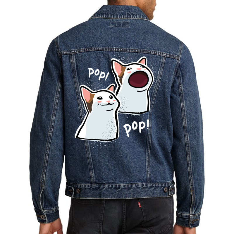 Popping Cat Meme  Pop Cat  Popcat Men Denim Jacket by beyanglubow | Artistshot