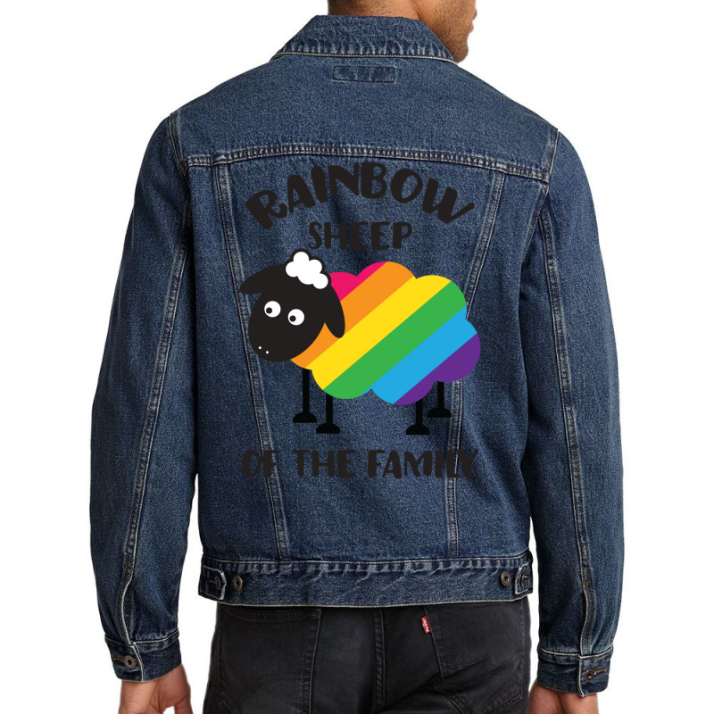 Rainbow Sheep Of The Family Lgbt Pride Men Denim Jacket by beyanglubow | Artistshot