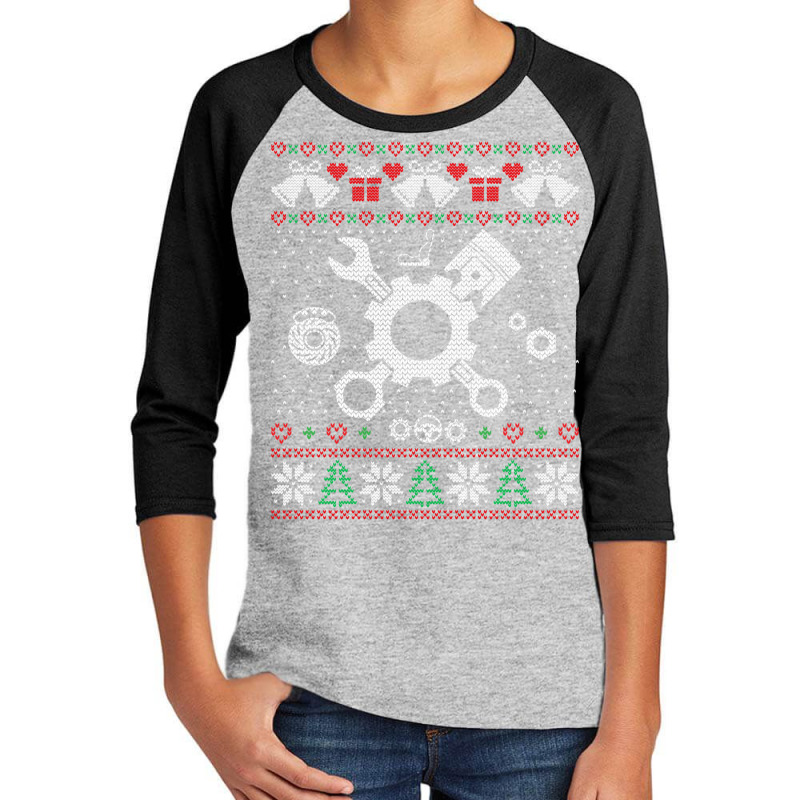 Ugly Car Parts Sweater Car Ugly Sweater Funny Ugly Christmas Long Slee Youth 3/4 Sleeve | Artistshot