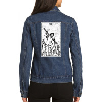 Seven Of Wands   Vii Of Wands   Tarot Card   Major Arcana   Fortune Te Ladies Denim Jacket | Artistshot