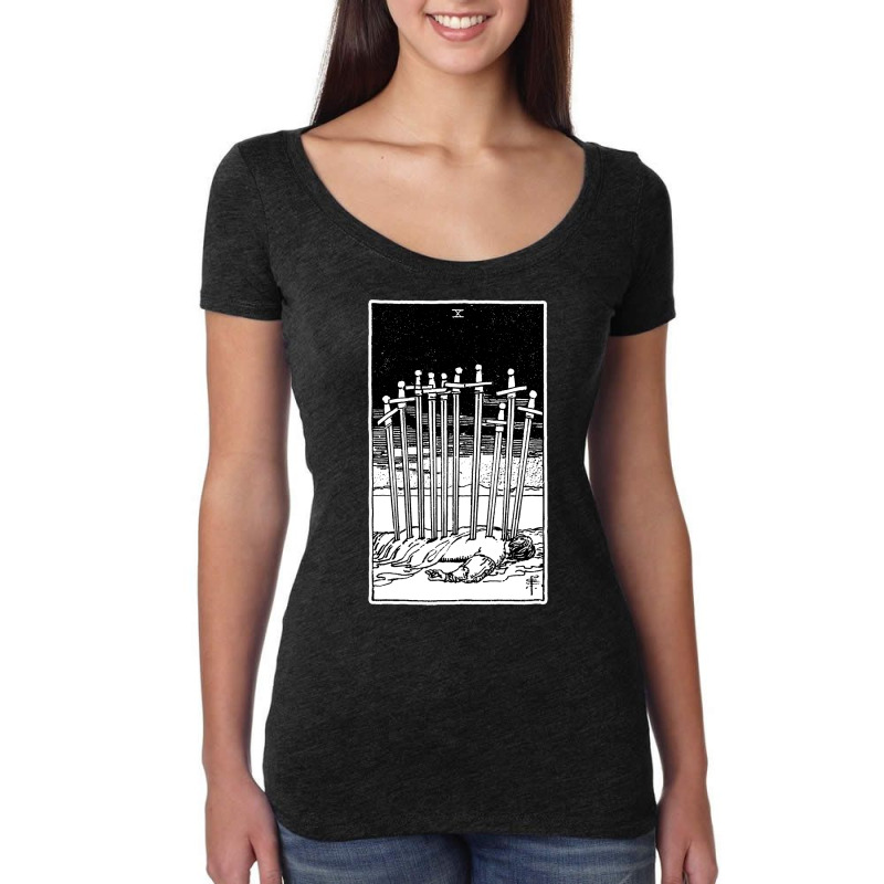 Ten Of Swords   X Of Swords   Tarot Card   Major Arcana   Fortune Tell Women's Triblend Scoop T-shirt by jogetinanoe | Artistshot