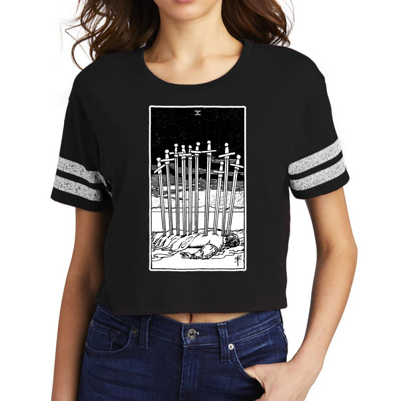 Ten Of Swords   X Of Swords   Tarot Card   Major Arcana   Fortune Tell Scorecard Crop Tee by jogetinanoe | Artistshot