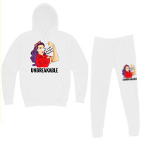 Womens Brain Aneurysm Warrior Unbreakable Awareness V Neck T Shirt Hoodie & Jogger Set | Artistshot