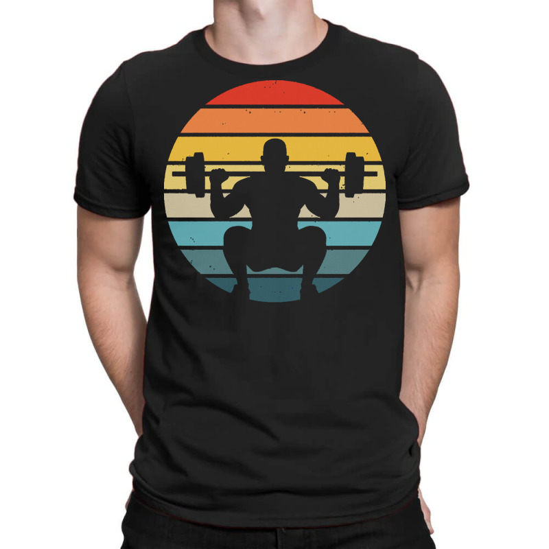 Squat T  Shirt Squat Silhouette On A Distressed Retro Sunset Print T T-shirt | Artistshot