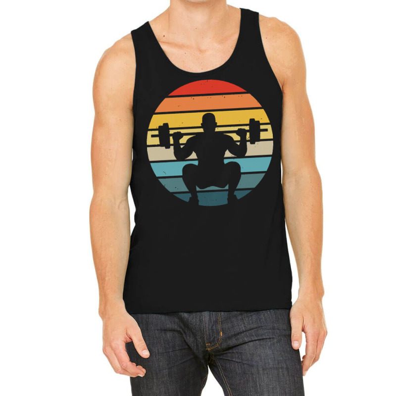 Squat T  Shirt Squat Silhouette On A Distressed Retro Sunset Print T Tank Top | Artistshot