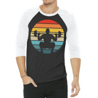 Squat T  Shirt Squat Silhouette On A Distressed Retro Sunset Print T 3/4 Sleeve Shirt | Artistshot