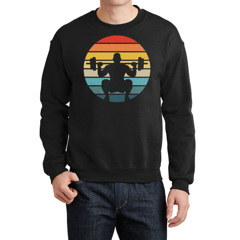 Squat T  Shirt Squat Silhouette On A Distressed Retro Sunset Print T Crewneck Sweatshirt | Artistshot