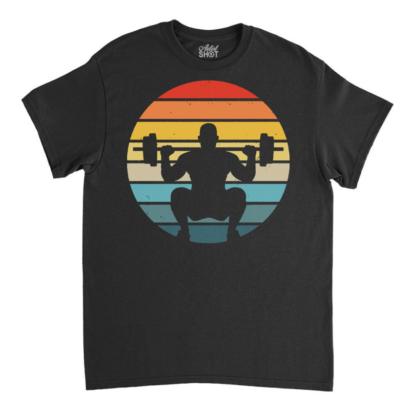 Squat T  Shirt Squat Silhouette On A Distressed Retro Sunset Print T Classic T-shirt | Artistshot