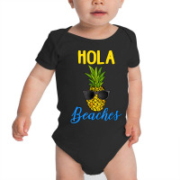 Limited Edition Hola Beaches Funny Pineapple Sunglasses Baby Bodysuit | Artistshot