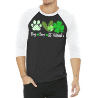 St Paddys Paw Dog Leopard Shenanigans T  Shirt Dog Love St Patricks Da 3/4 Sleeve Shirt | Artistshot