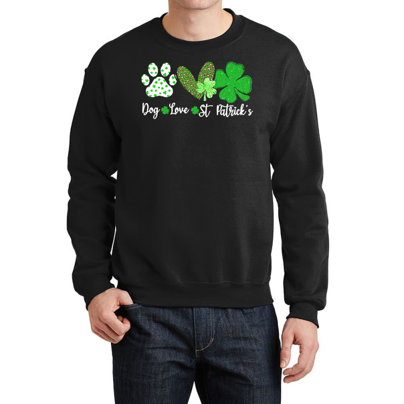 St Paddys Paw Dog Leopard Shenanigans T  Shirt Dog Love St Patricks Da Crewneck Sweatshirt | Artistshot