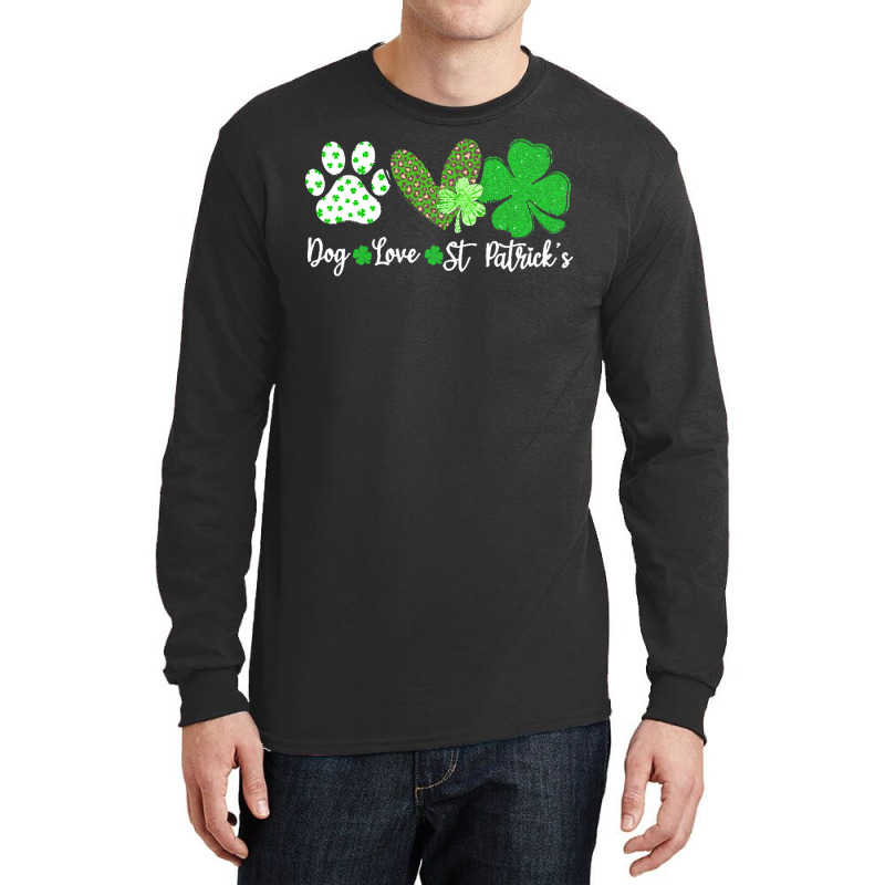 St Paddys Paw Dog Leopard Shenanigans T  Shirt Dog Love St Patricks Da Long Sleeve Shirts | Artistshot